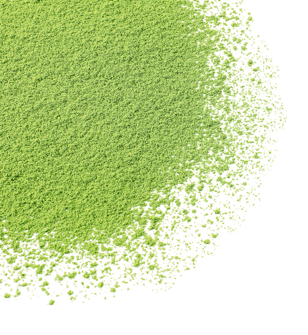 Powdered Matcha Green Tea Isolated on White
